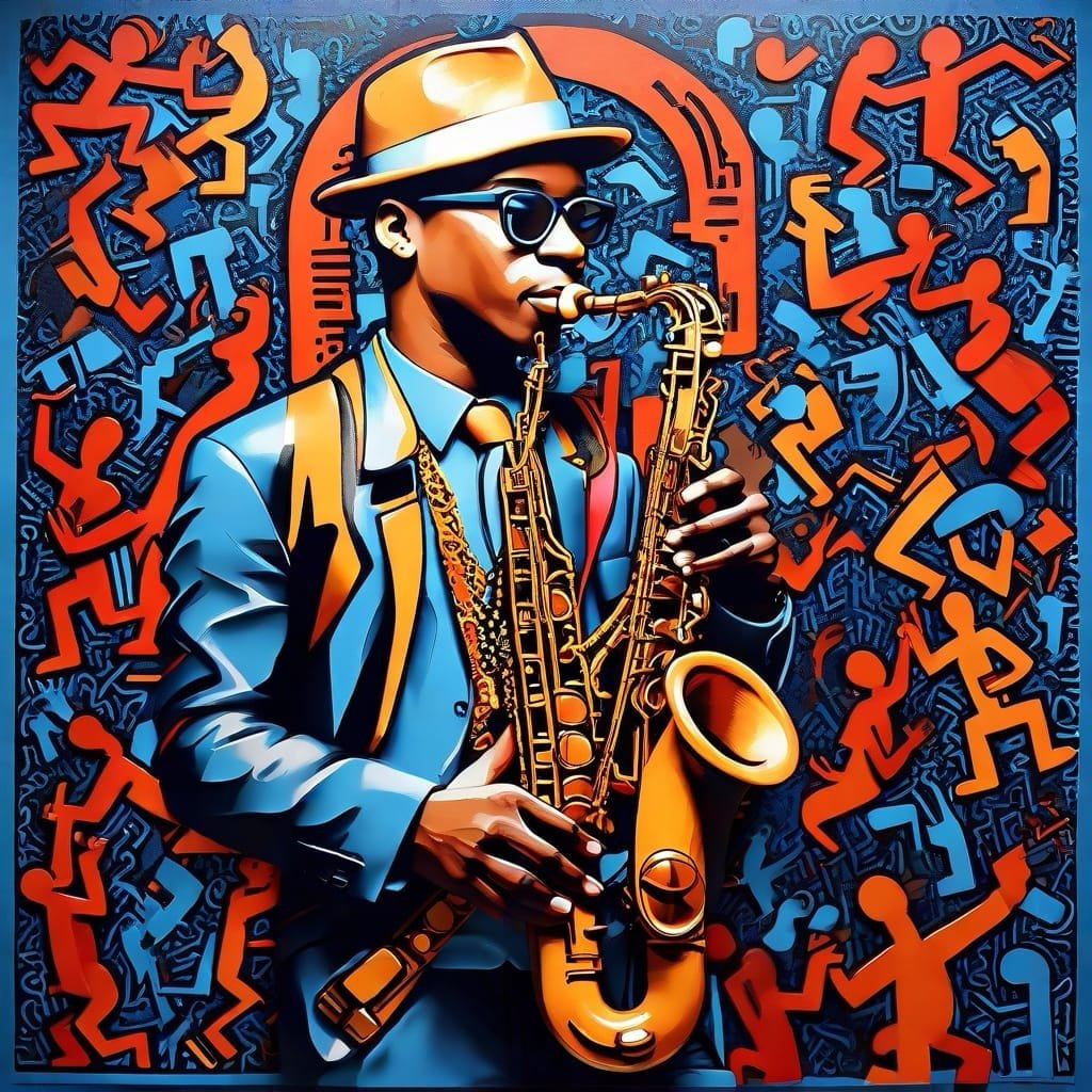 Keith Haring - Leonardo Diffusion XL - The Visual Rhythm of Jazz