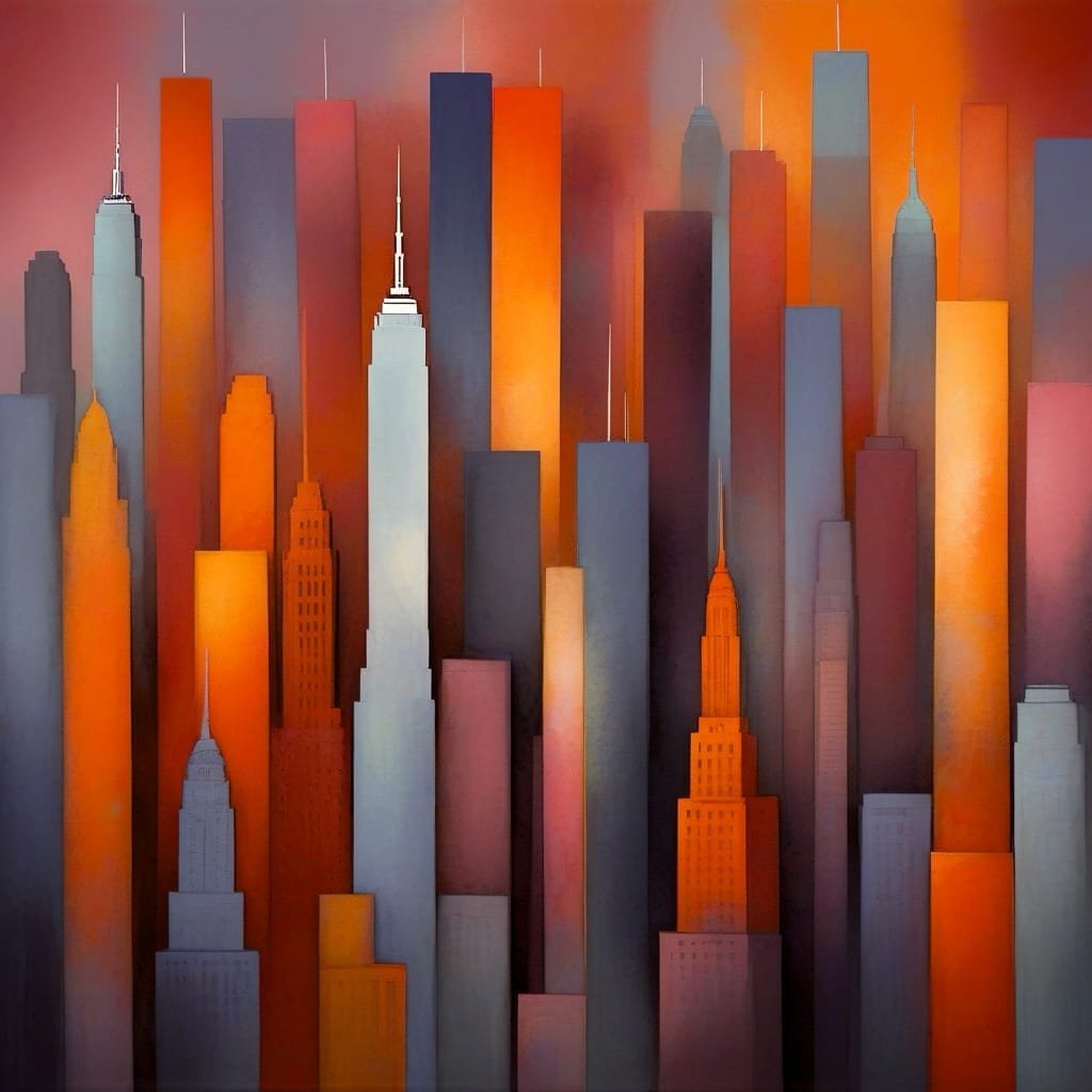 Modern Skyline In Abstract ArtfulNeurons